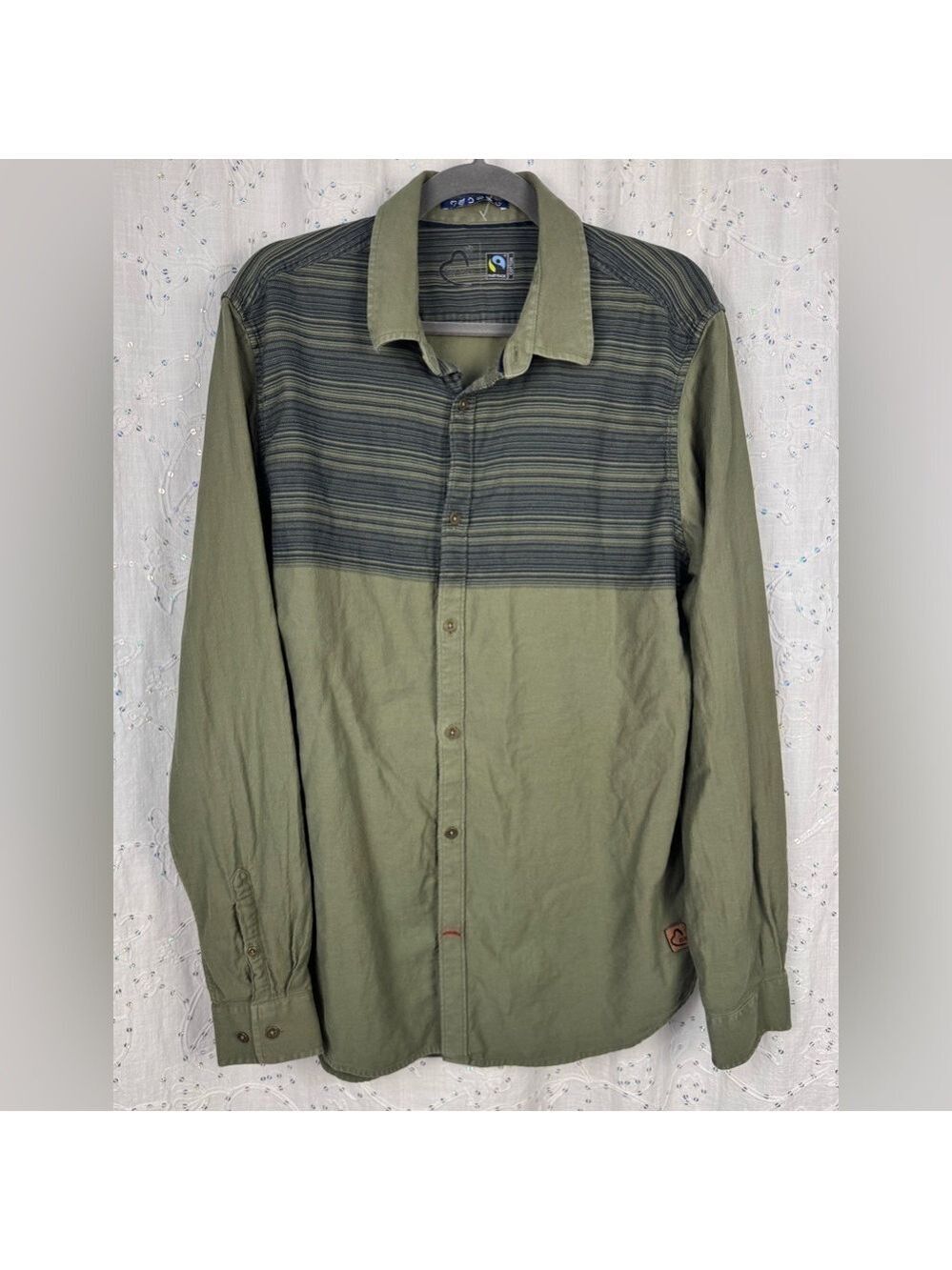 Being Human Slim Fit Olive Green Button-Up Shirt – 3XL (India) Fits Like US XL